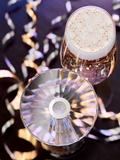 Crystal Champagne Glasses by Vindi Design. Crystal Champagne Flutes, set of 2, plus Gift Box, Black.